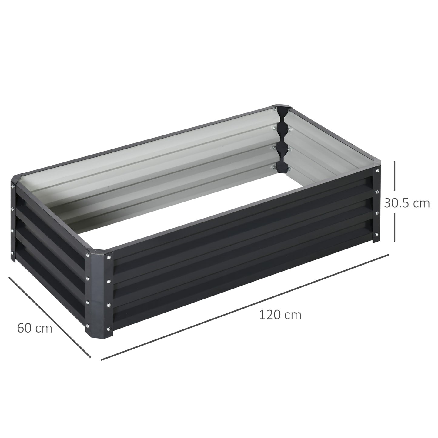Grey Steel Raised Garden Bed Planter - Perfect for Vegetables & Flowers!