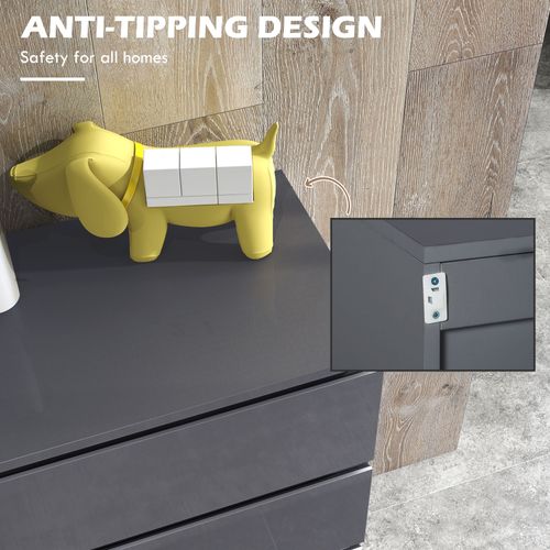 Elegance Unlocked: HOMCOM High Gloss 4-Drawer Chest of Drawers for Modern Homes