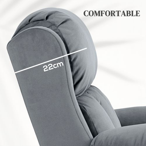Grey Lift Chair Riser Recliner Featuring Vibration Massage and Heating Function
