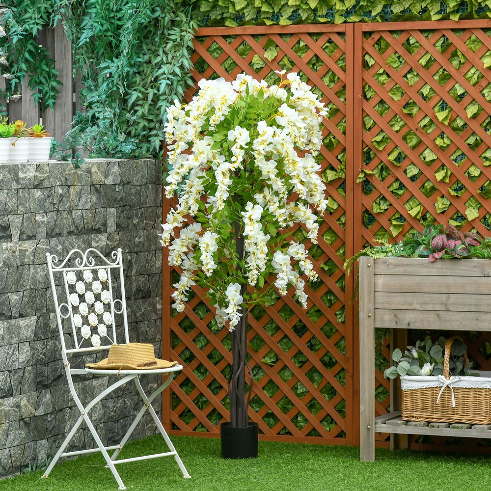 160cm Realistic Artificial White Wisteria Tree for Stunning Decorative Appeal