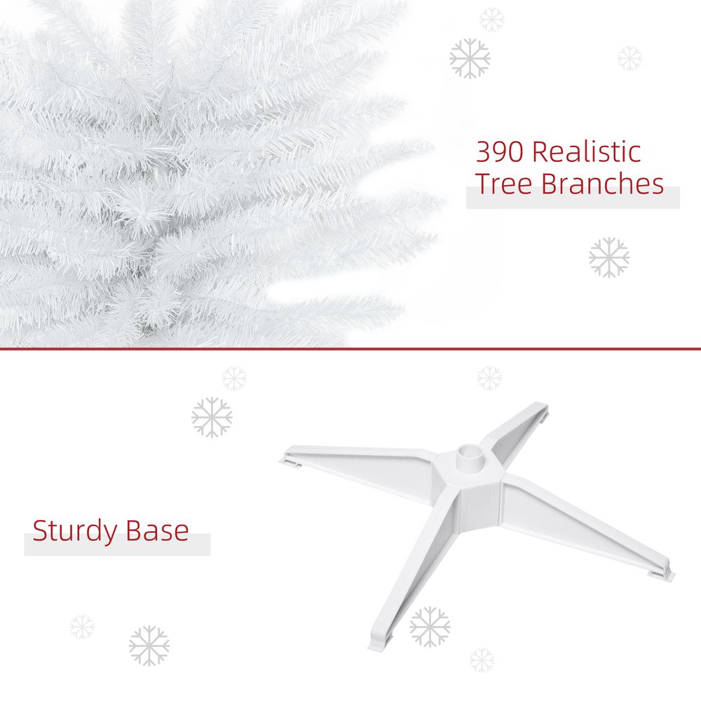 1.8m (6ft) Slim White Artificial Pine Pencil Christmas Tree - 390 Branch Tips