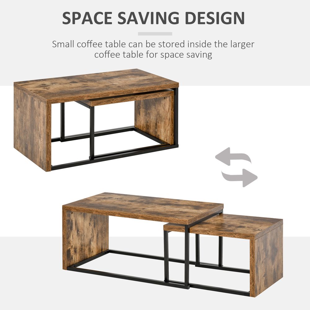 Set of 2 Coffee Tables, Side and Tea Tables for Living Room or Bedroom Use
