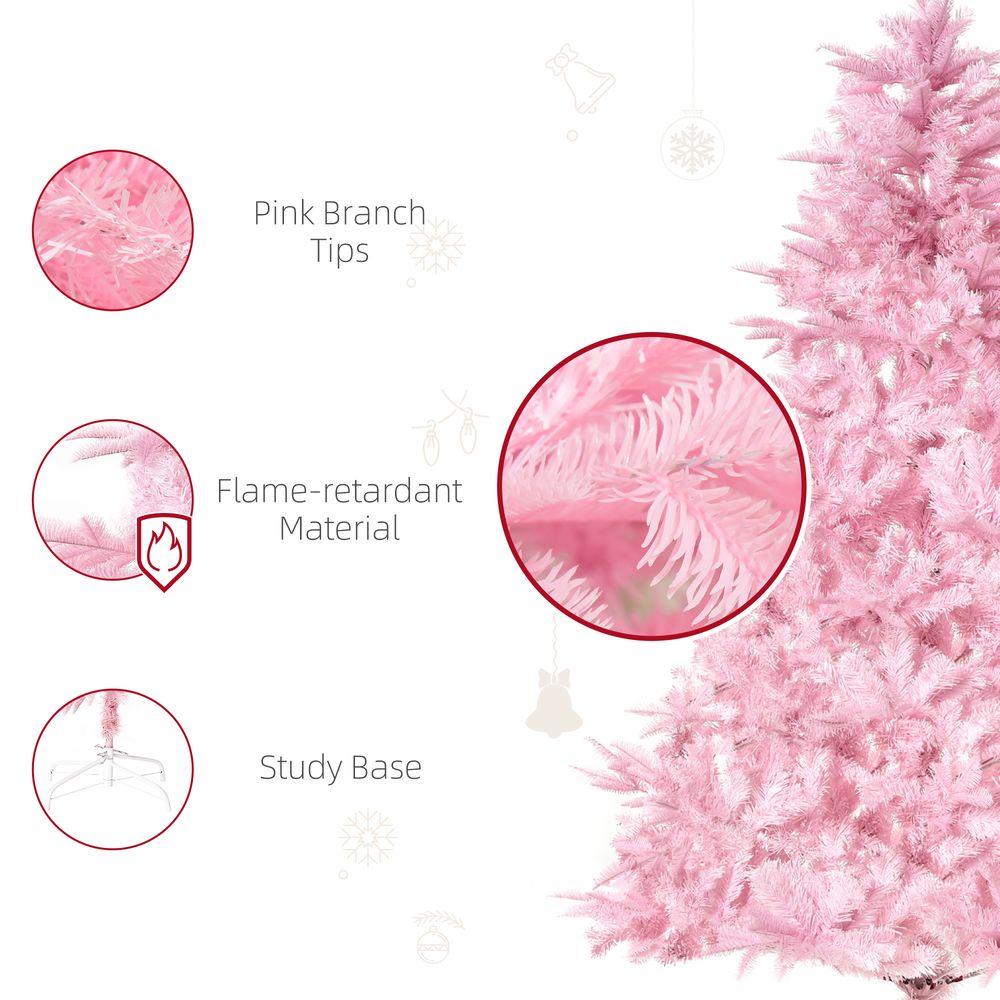 5ft Pink Artificial Christmas Tree - Automatic Open - Holiday Xmas Decor