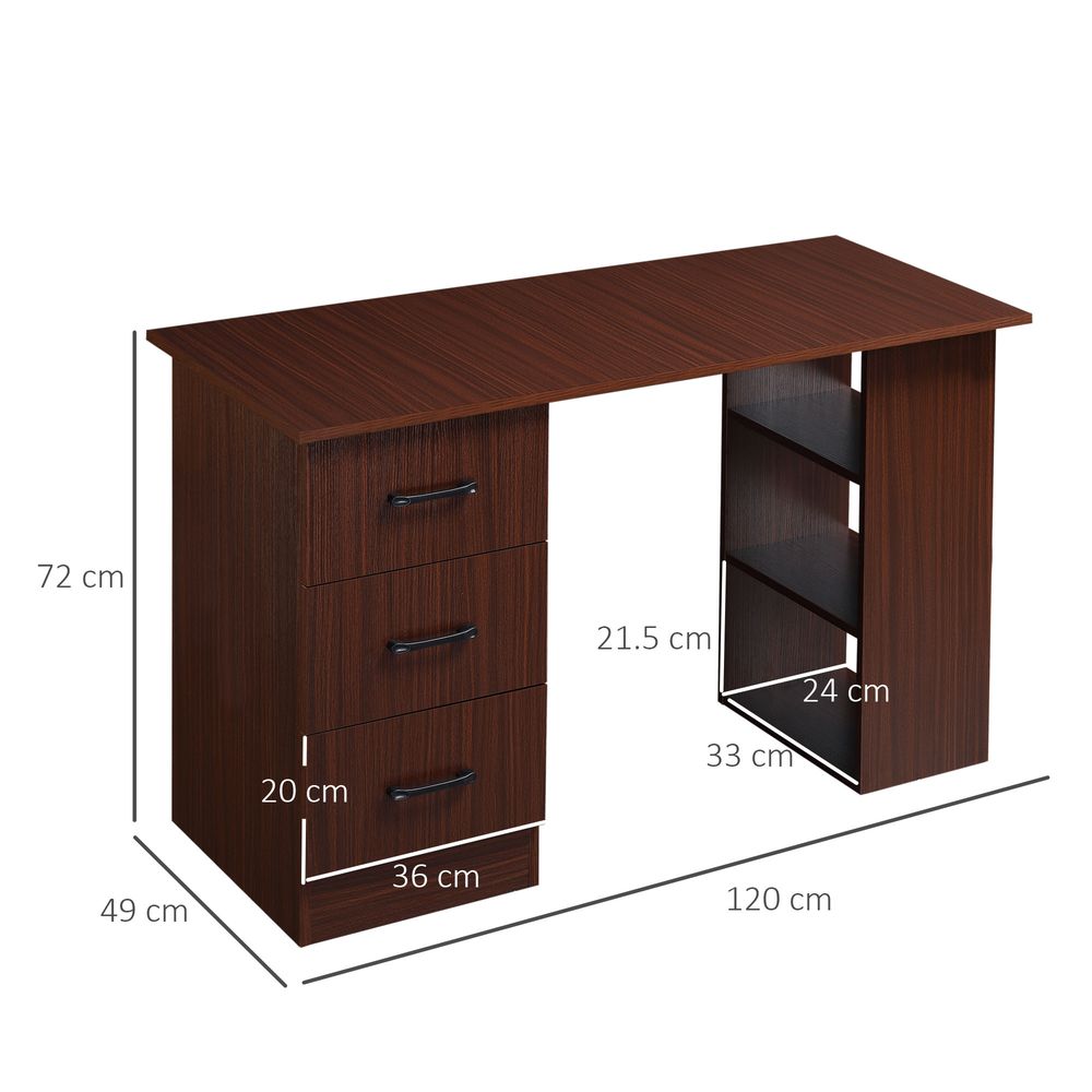 Brown Study Table with Storage, Perfect for Home Office and Writing Needs