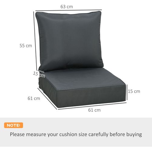Outdoor Seat and Back Cushion Set, Deep Seating Chair Cushion, Grey