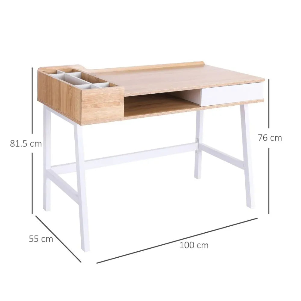 Computer Desk Workstation – Metal Frame with Storage Unit for Home Office