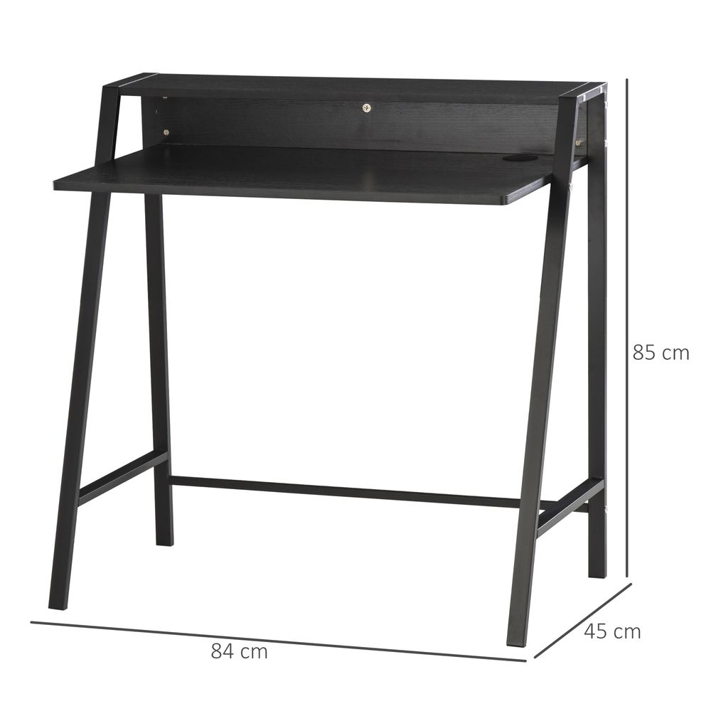 85cm Stylish Computer Desk with Upper Storage Shelf for Elegant Indoor Decor
