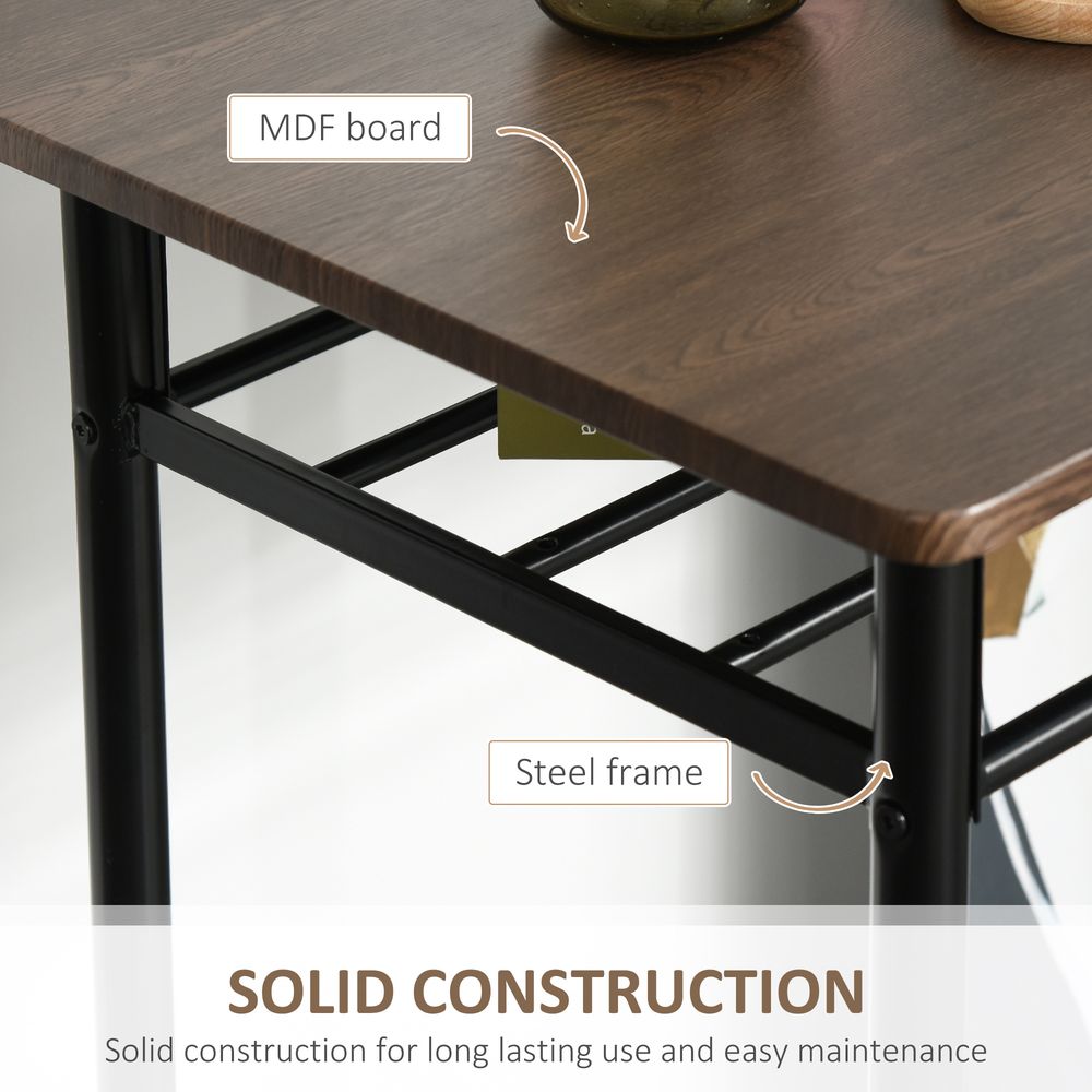 Bar Set – Includes 1 Metal Bar Table and 2 Stools – Black and Oak Finish