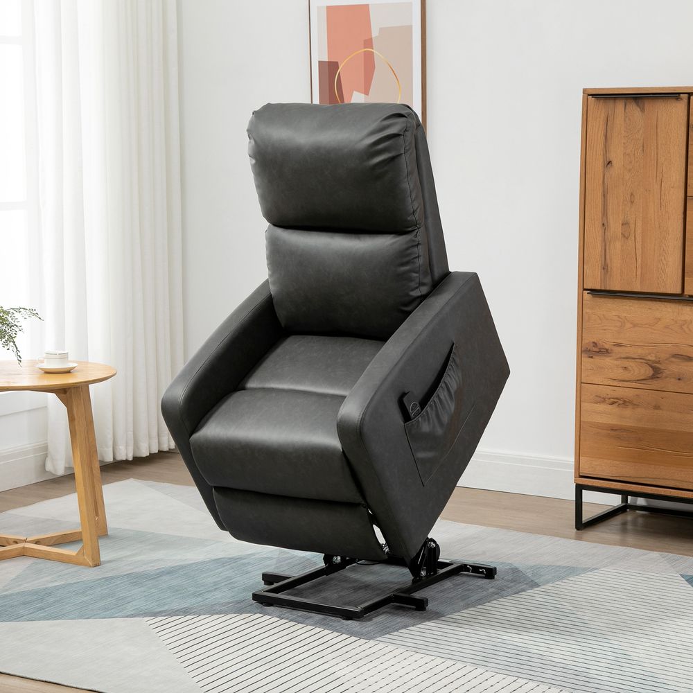 Grey Riser Recliner Chair with Remote Control, Perfect Lift Chair for Living Room Use