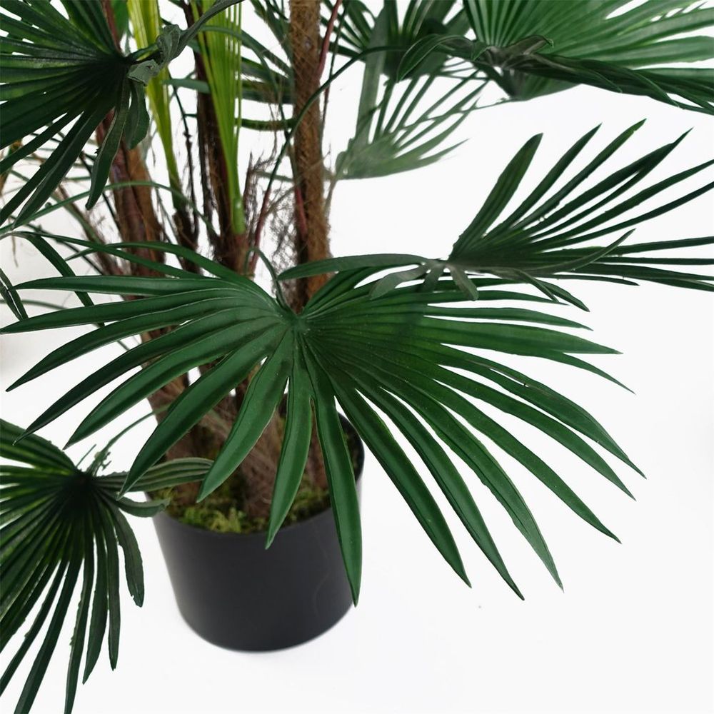 120cm Artificial Fan Palm Tree - Perfectly Crafted Faux Plant for Tropical Home Decor