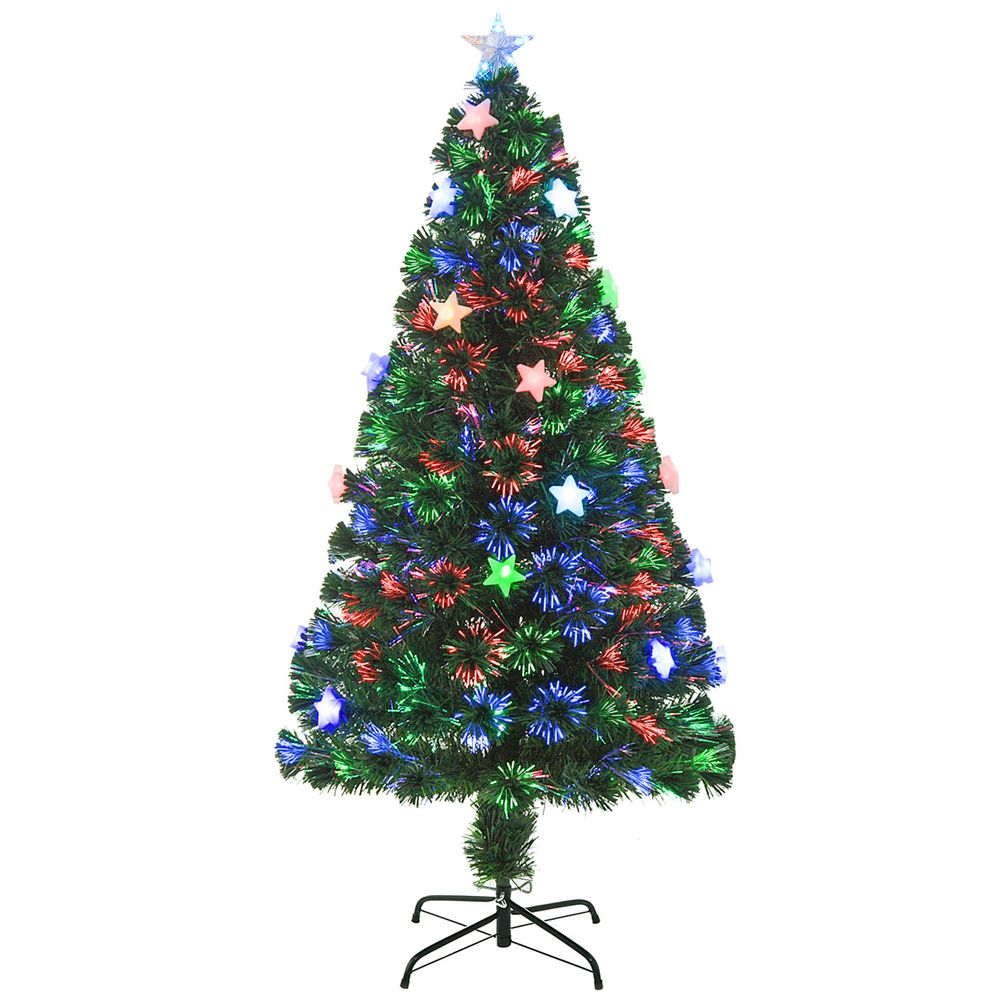 5ft Pre-Lit Artificial Christmas Tree with Fibre Optic Star LED Light - Green