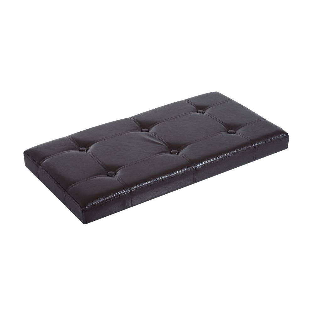 Folding Faux Leather Storage Cube Ottoman Bench Seat in Brown