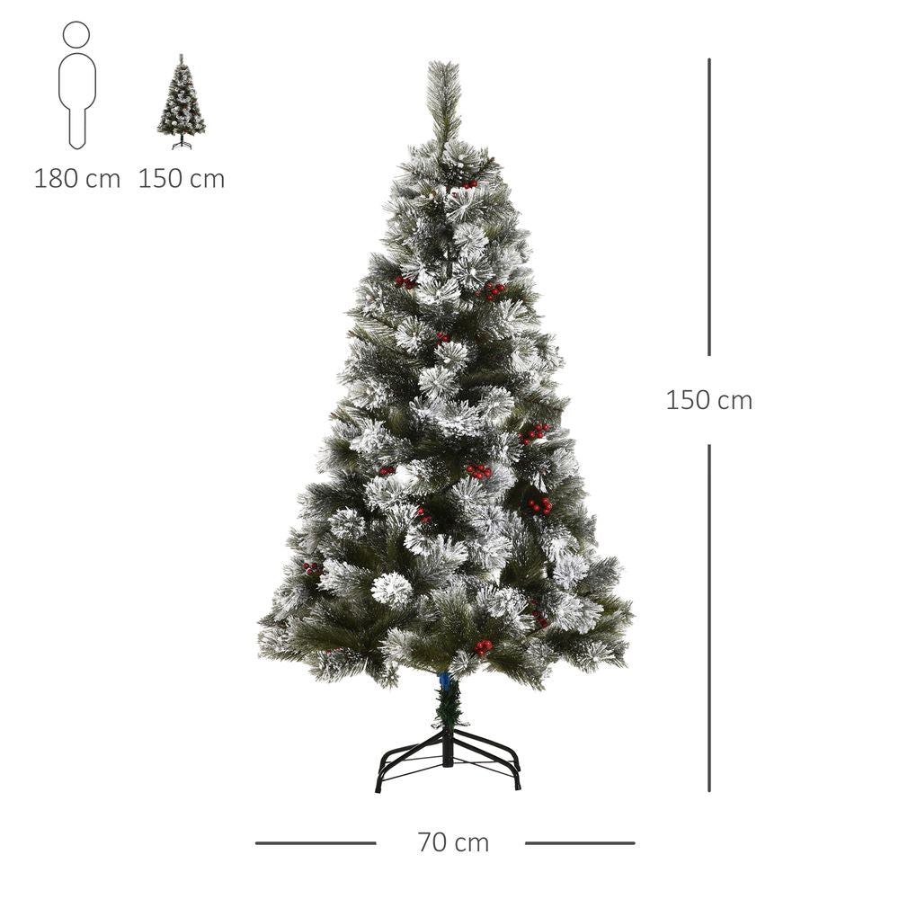 5ft Indoor Artificial Christmas Tree with 184 Tips - Metal Stand - Berry Decor