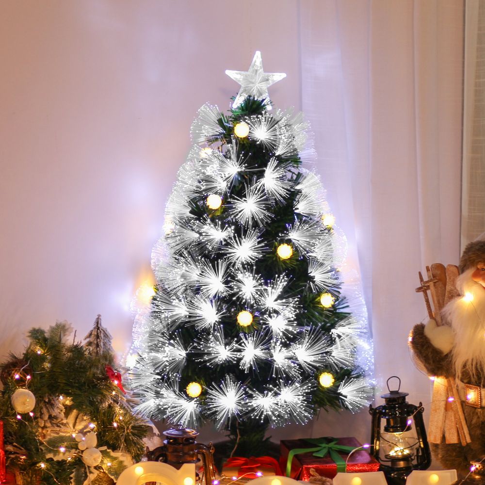 3ft Pre-Lit White Christmas Tree with 90 LEDs and Star Topper
