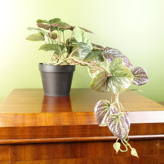 35cm Realistic Purple Potted Pothos Plant - Artificial Trailing Design