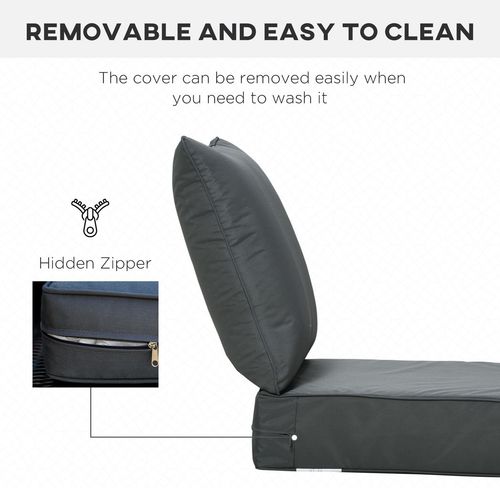 Outdoor Seat and Back Cushion Set, Deep Seating Chair Cushion, Grey