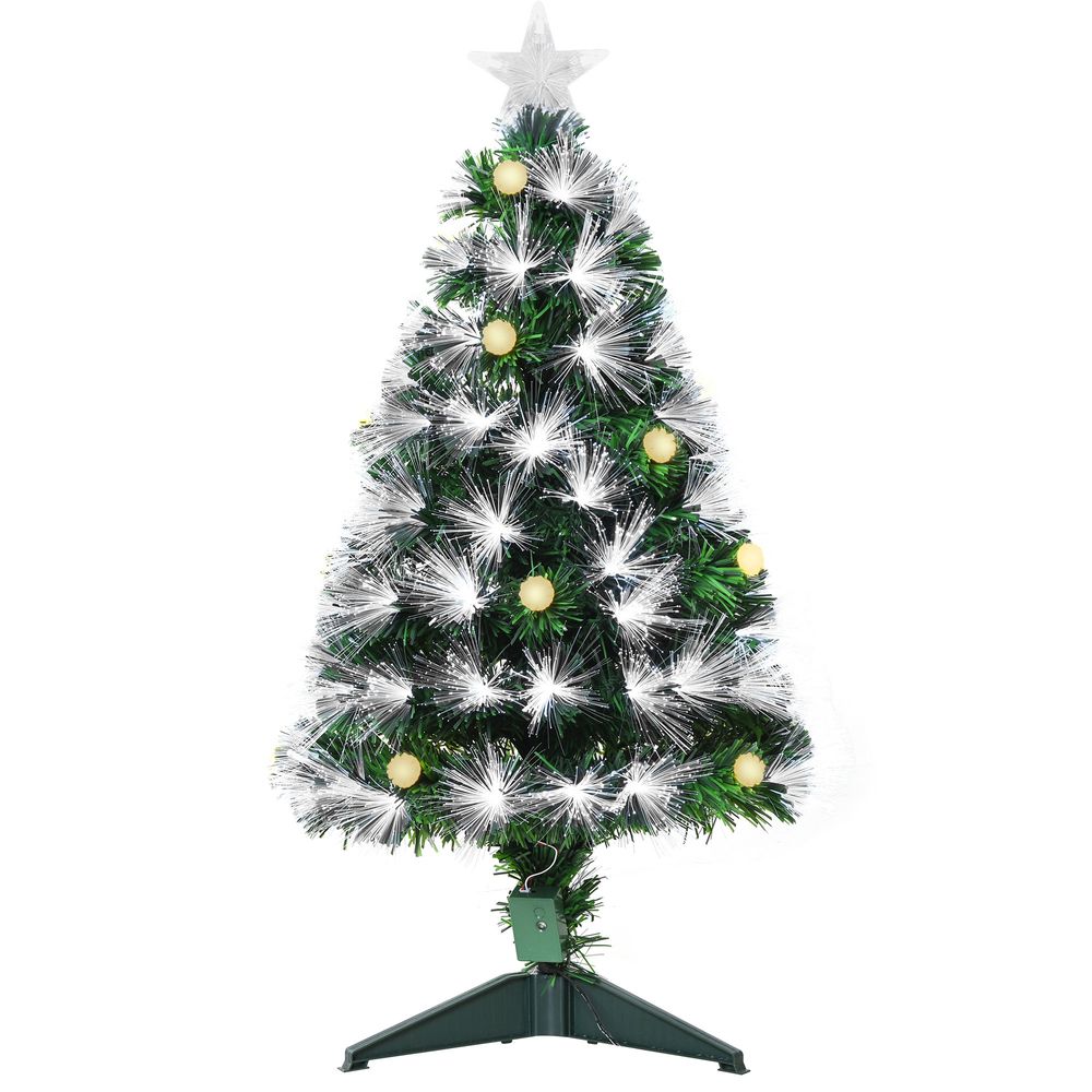3ft Pre-Lit White Christmas Tree with 90 LEDs and Star Topper