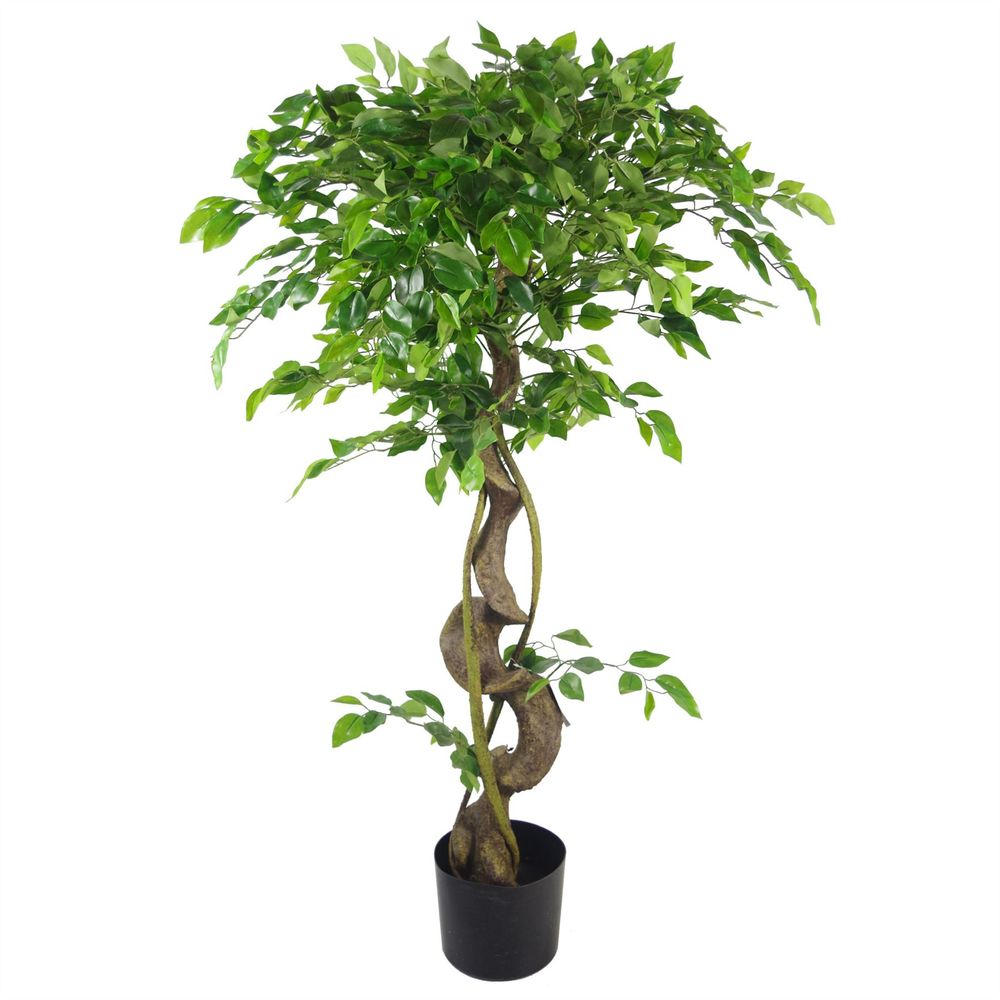 120cm Twisted Trunk Artificial Japanese Ficus Tree, Fruticosa Style