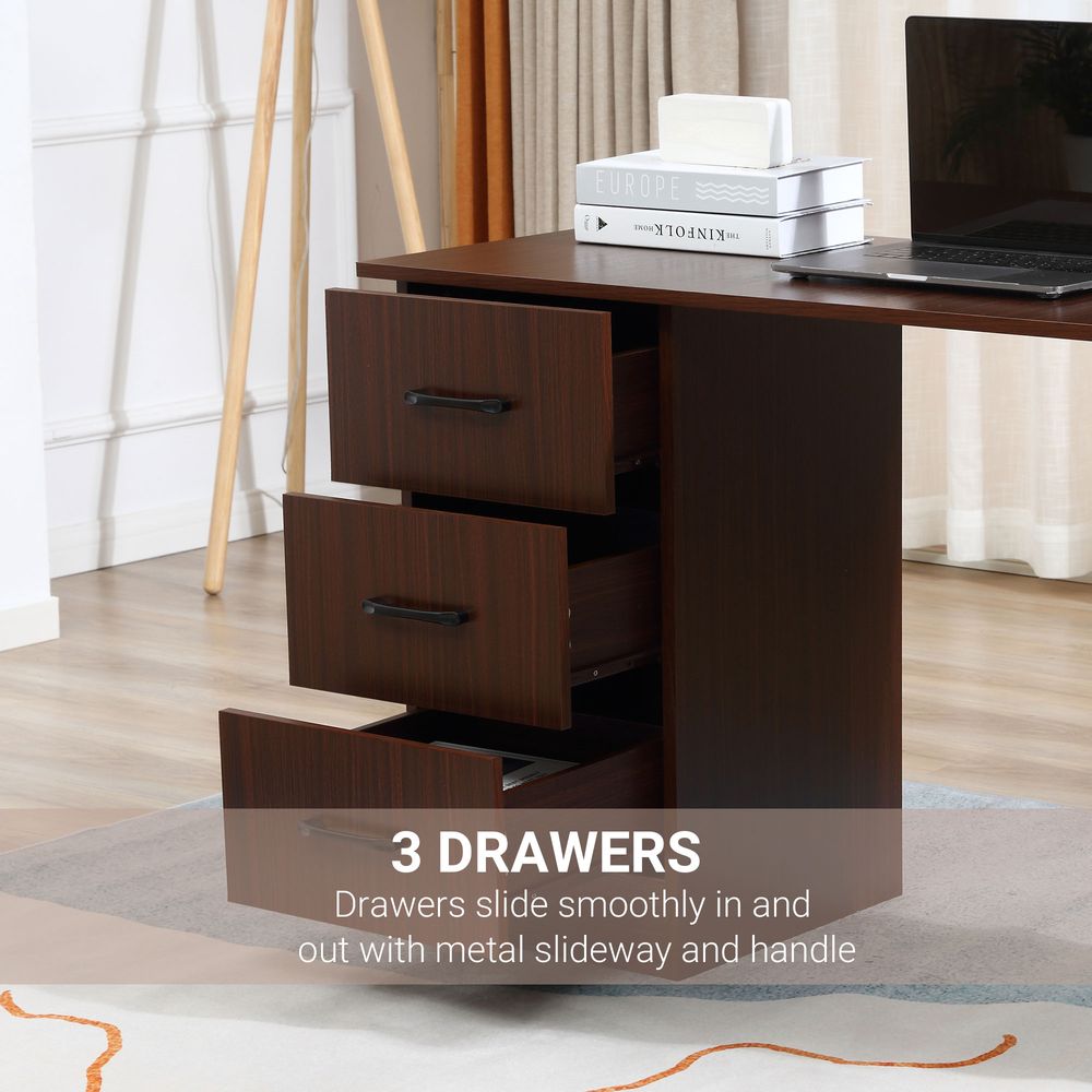 Brown Study Table with Storage, Perfect for Home Office and Writing Needs
