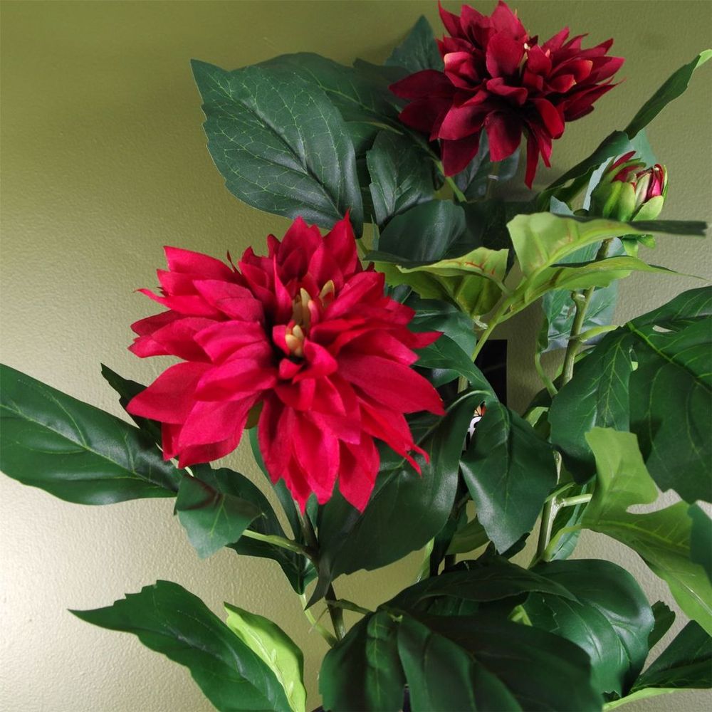 Red Artificial Dahlia Flowering Plant