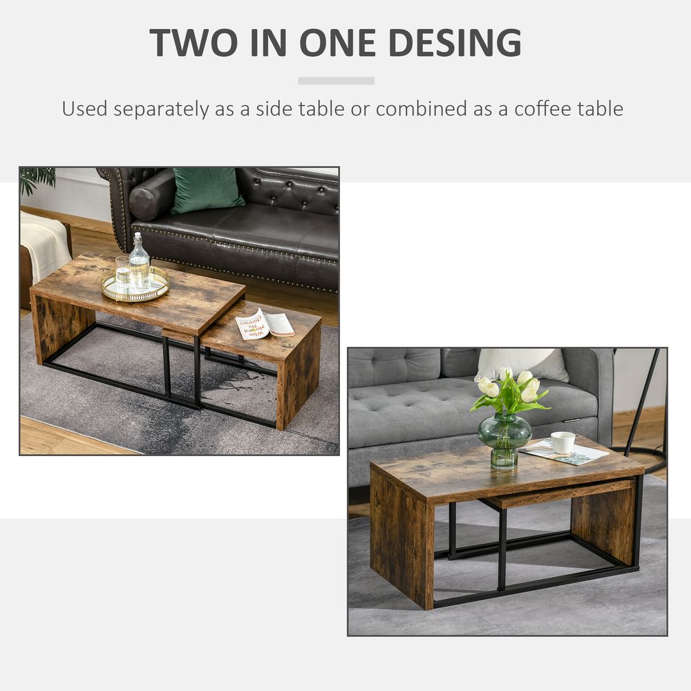 Set of 2 Coffee Tables, Side and Tea Tables for Living Room or Bedroom Use