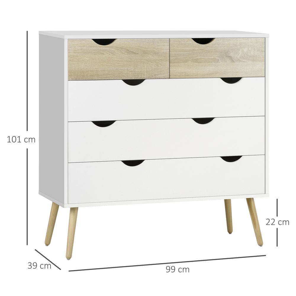 5-Drawer Storage Unit, Elegant Chest of Drawers for Organising Bedroom Essentials