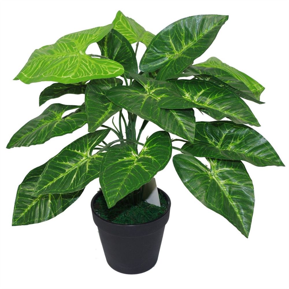 45cm Artificial Dark Taro Plant, Lifelike Indoor Greenery