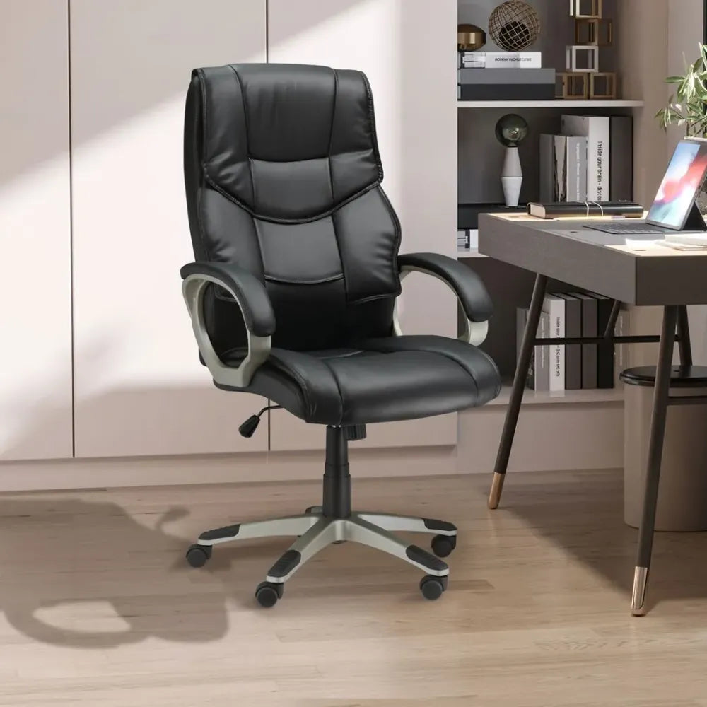 High Back PU Leather Executive Office Desk Chair with Swivel Function for Ultimate Comfort