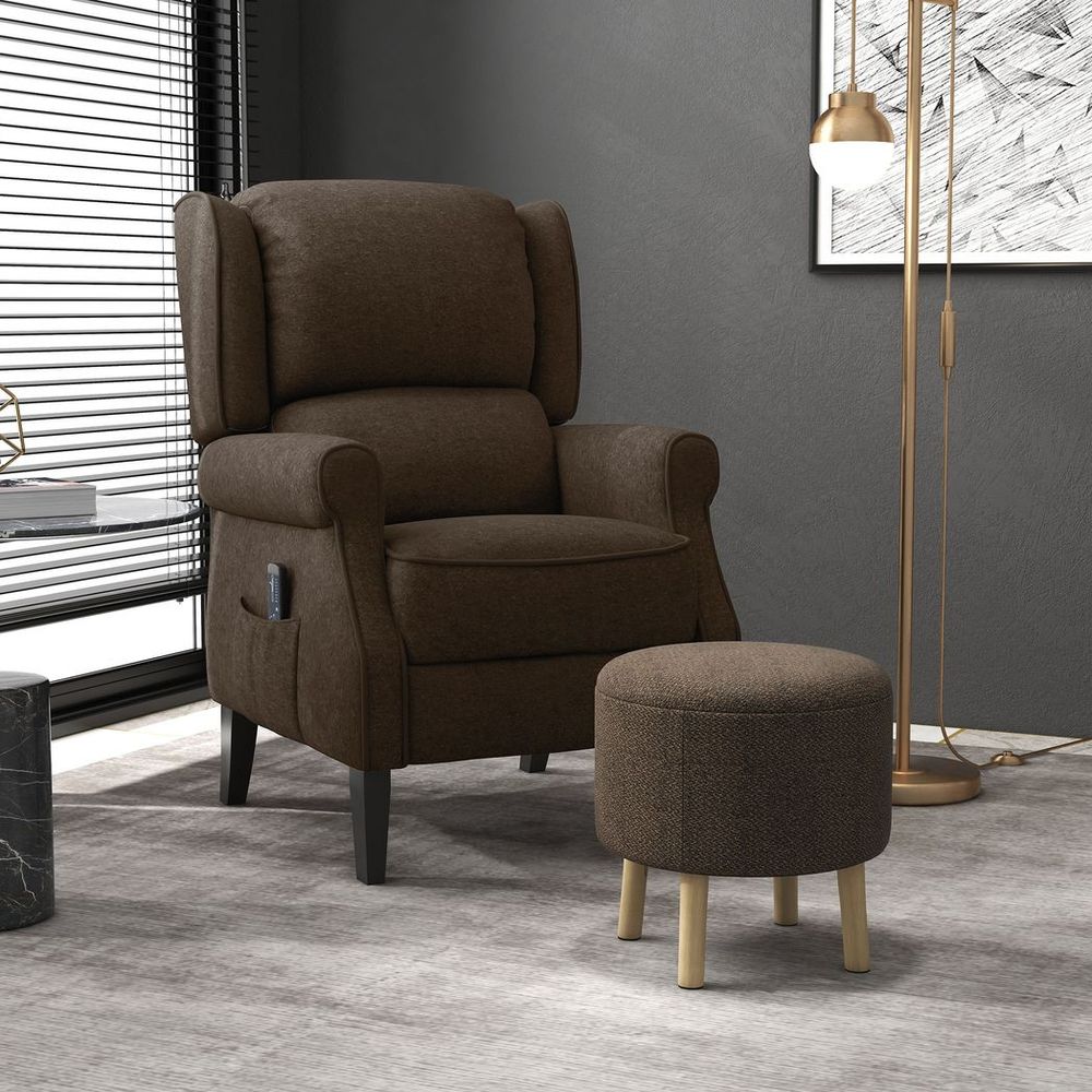 Round Storage Ottoman: Stool Chair with Cushioned Top & Hidden Space