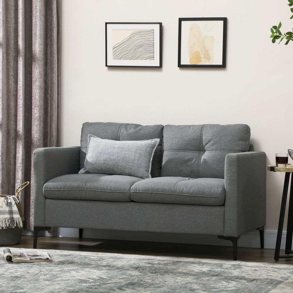 Modern Upholstered Loveseat Sofa – 2-Seater Settee for Living Room or Bedroom