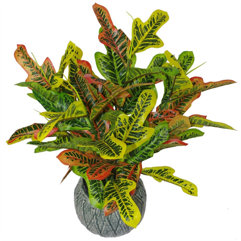 65cm Artificial Multicoloured Codiaeum Plant for Bright Indoor Spaces