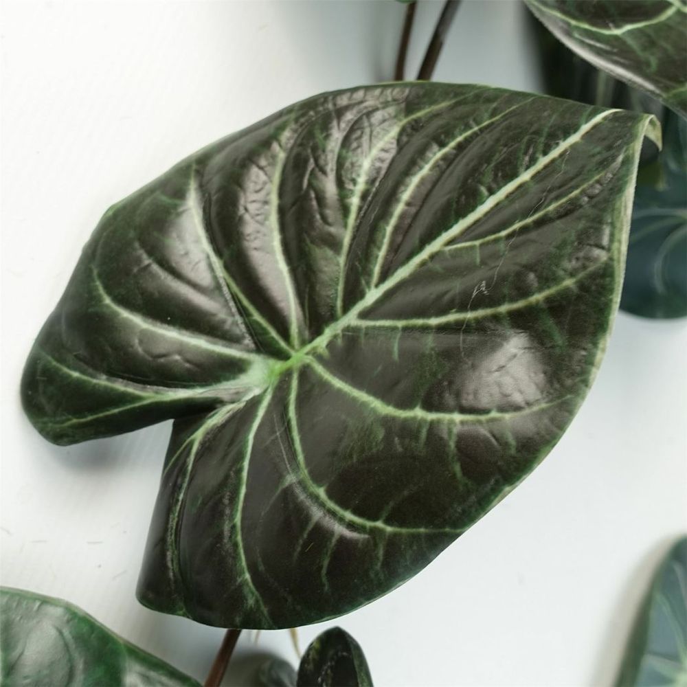 120cm Artificial Alocasia Dragon Scale Plant - Realistic Dark Green Trailing Design