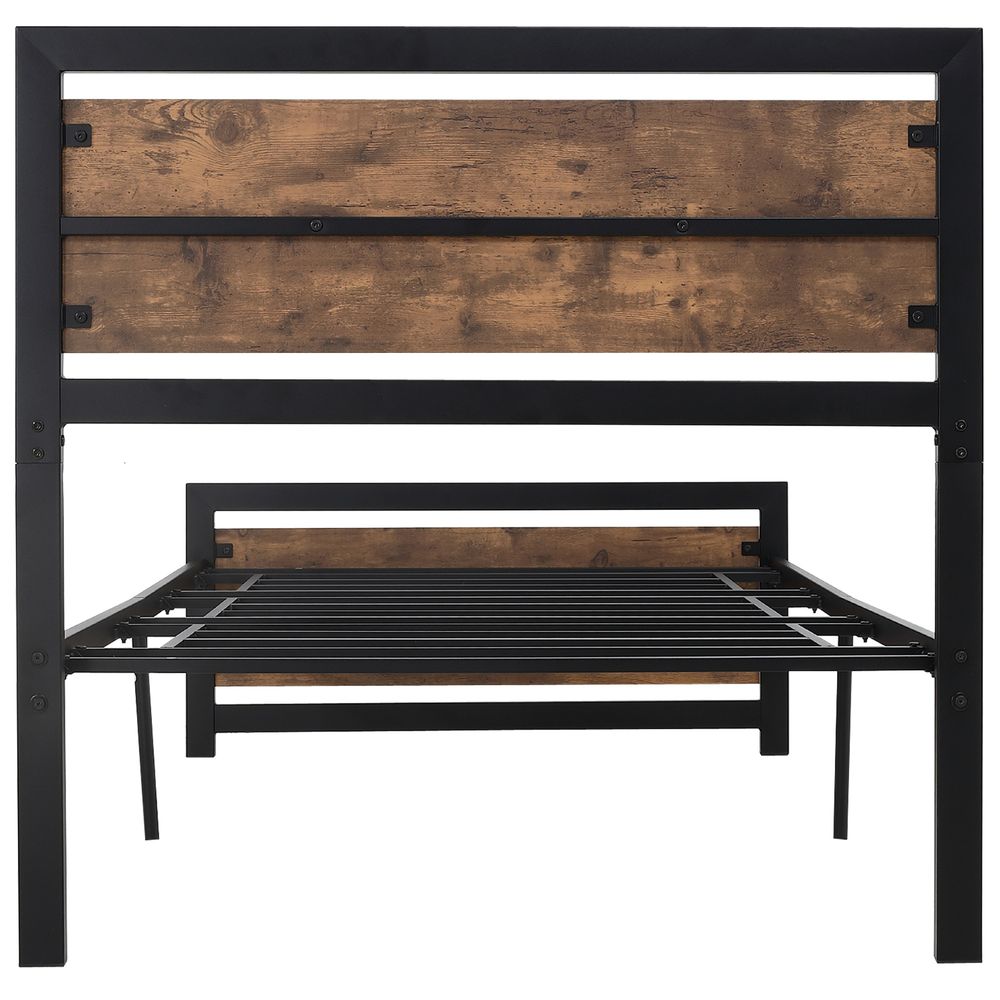 Single Metal Bed Frame with Headboard and Footboard, Dimensions 97x195x103cm