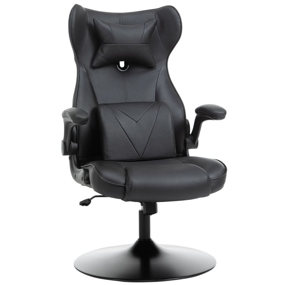 Home Office Gaming Chair with Swivel Base and Lumbar Support for Comfort