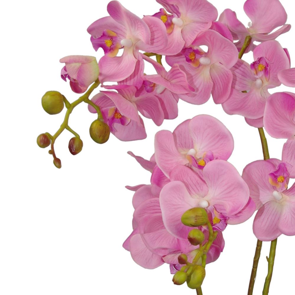 60cm Luxury Artificial Orchid with Three Stems in Pink, Perfect for Realistic Home Decor
