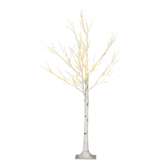 4ft Pre-Lit White Birch Tree with 72 Warm White LEDs
