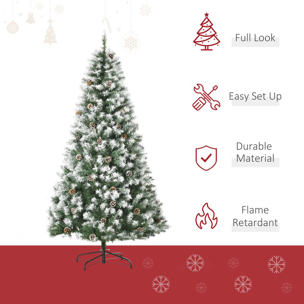 6ft Artificial Christmas Tree with Pine Cones - Automatic Open - Green