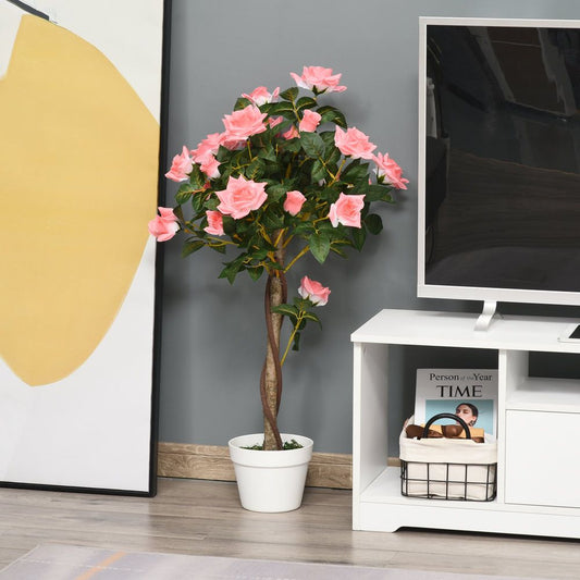 Evergreen Elegance: 90cm Artificial Camellia Tree with 21 Lifelike Blooms