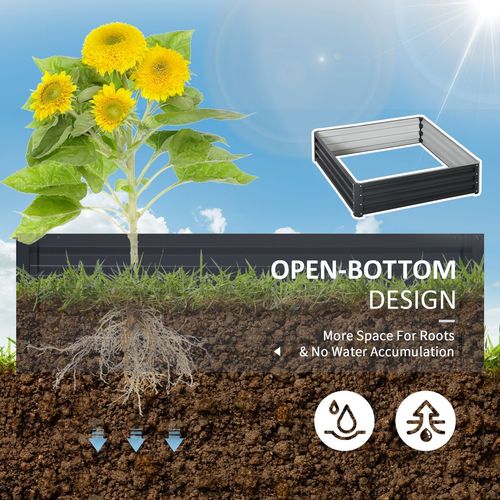 Modular Galvanized Steel Raised Garden Bed - Perfect for Flowers & Veggies!