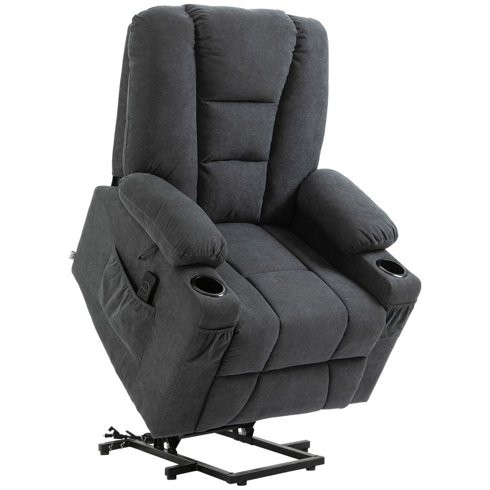 Grey Riser Recliner Chair with Remote, Ideal Lift Chair for Elderly Comfort and Support