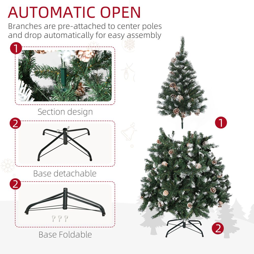 5FT Artificial Christmas Tree for Indoor Decoration - Automatic Open Feature