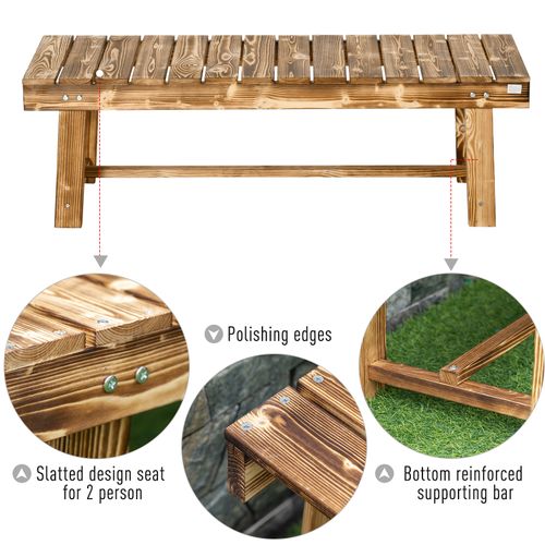 Elegant Wooden 2-Seater Garden Bench - Perfect Patio Loveseat for All Spaces