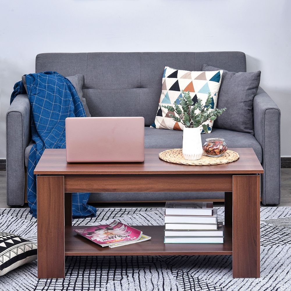 Natural Wood Grain Coffee Table, 50/63cm Height, Elegant Design