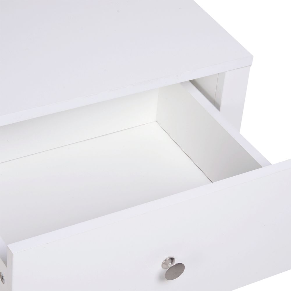 White Bedside Table with Dimensions 53Wx42.5Dx59H cm for Modern Bedrooms