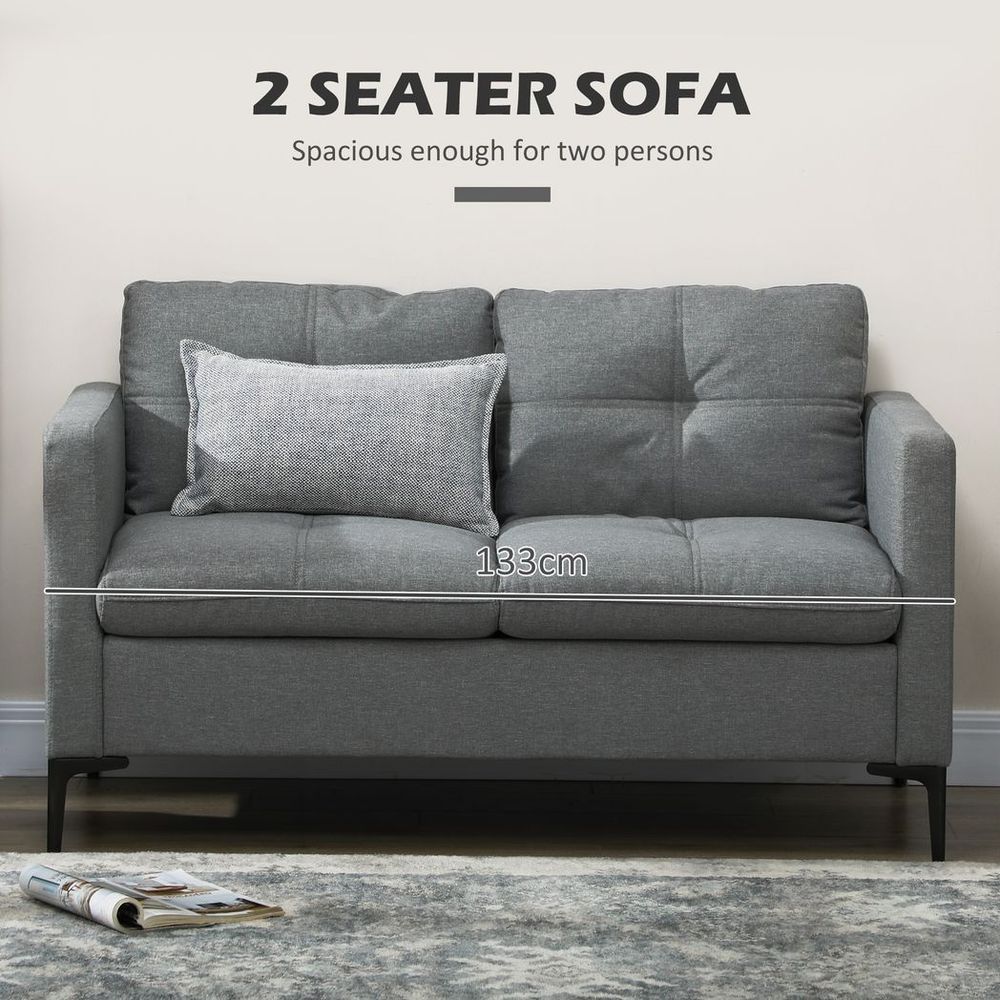 Modern Upholstered Loveseat Sofa – 2-Seater Settee for Living Room or Bedroom