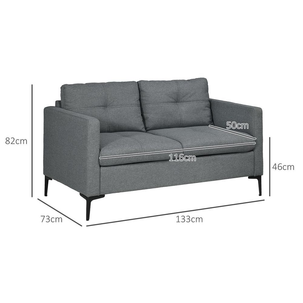 Modern Upholstered Loveseat Sofa – 2-Seater Settee for Living Room or Bedroom