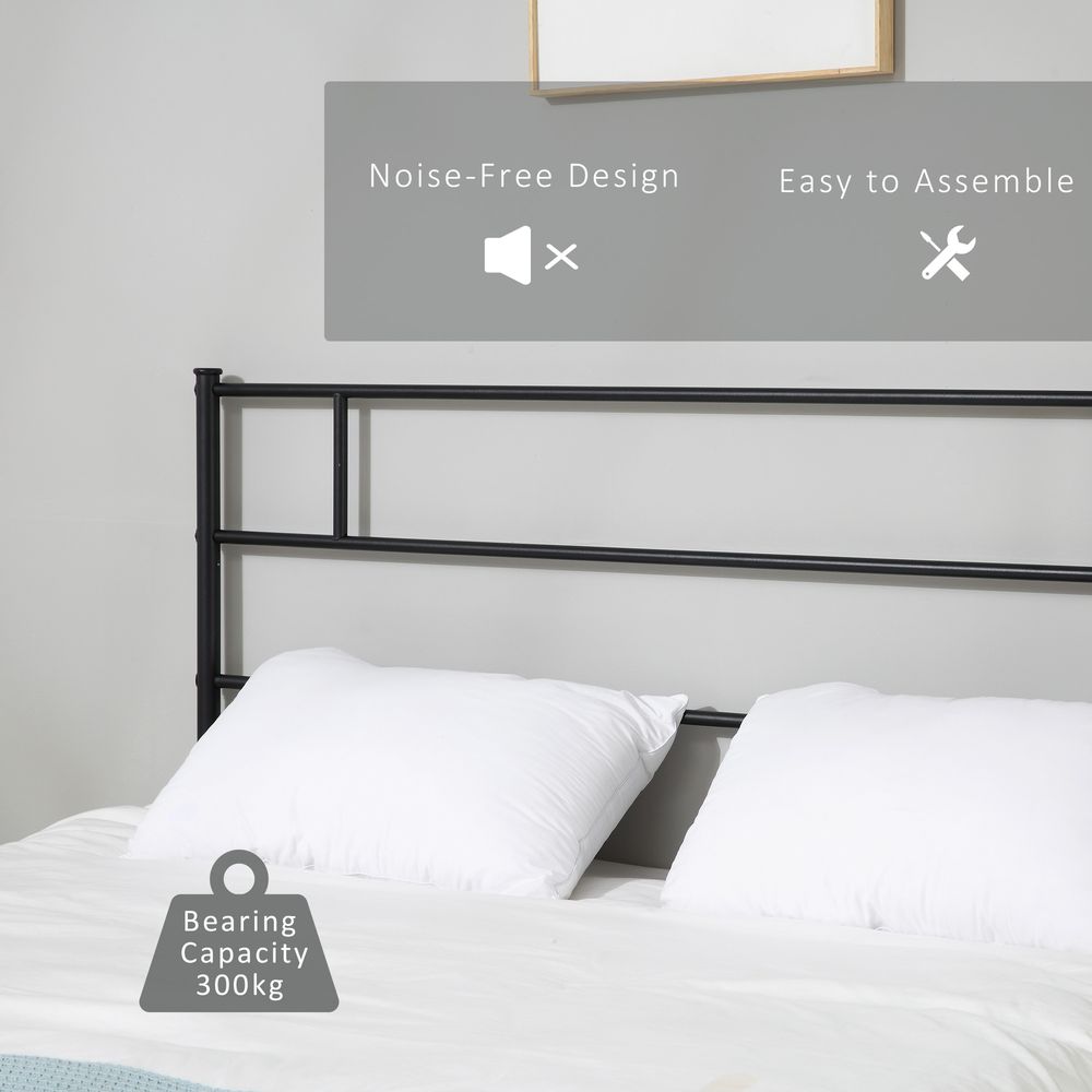 Double Metal Bed Frame with Headboard, Footboard, and Underbed Storage for Practical Living