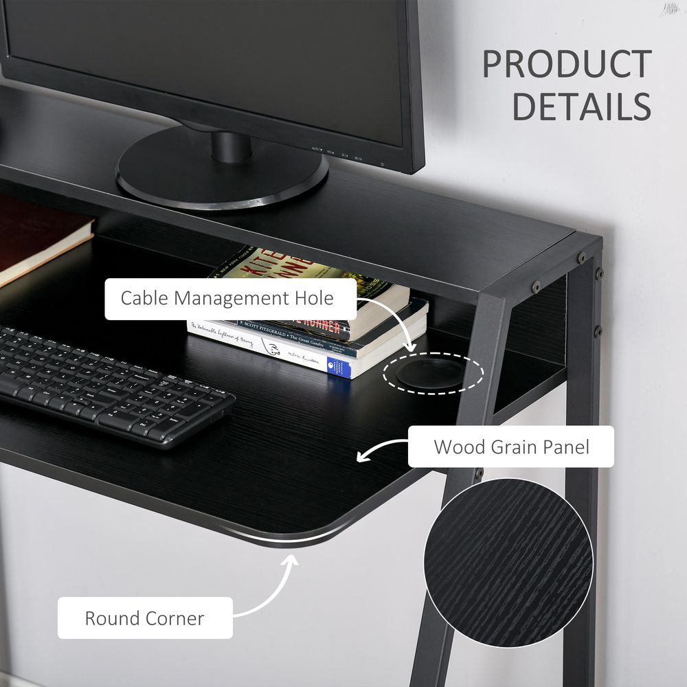 85cm Stylish Computer Desk with Upper Storage Shelf for Elegant Indoor Decor