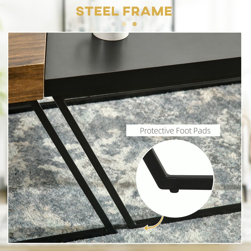 Set of 2 Steel Frame Coffee Tables for Living Room, Stylish and Practical Decor
