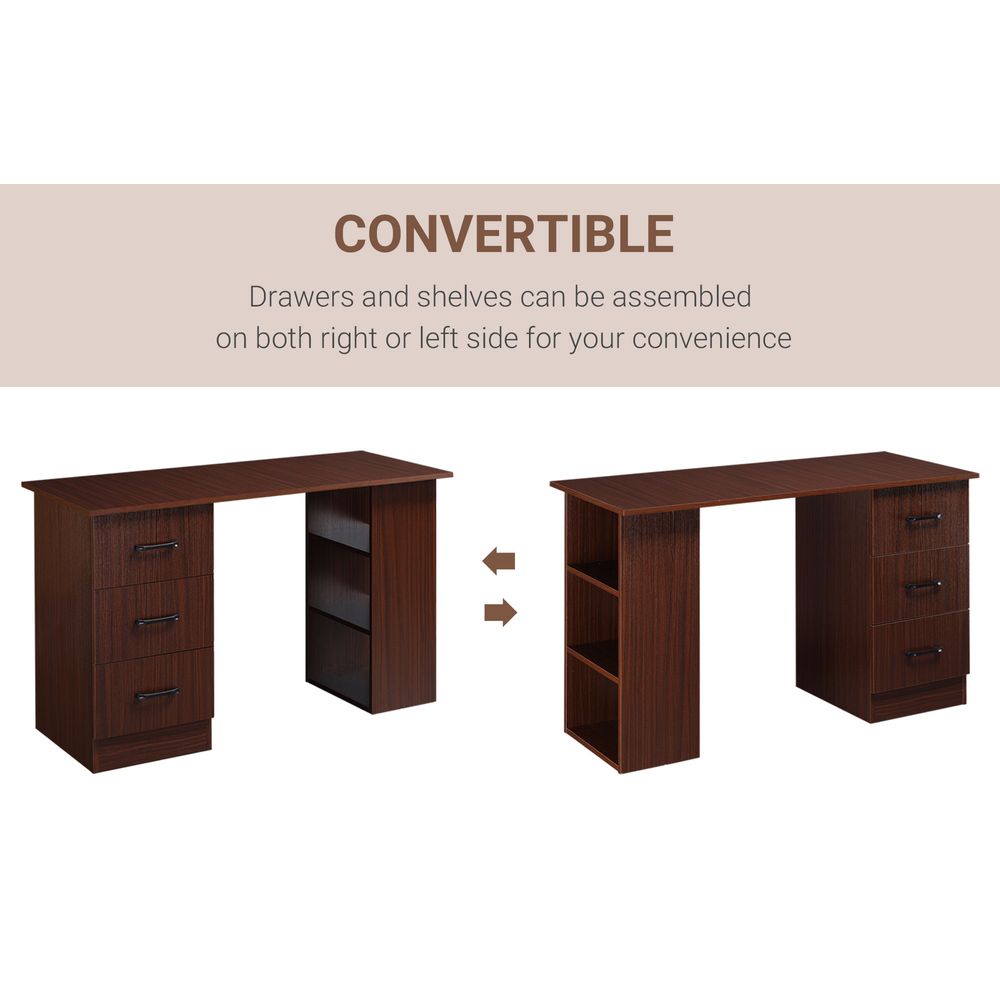 Brown Study Table with Storage, Perfect for Home Office and Writing Needs